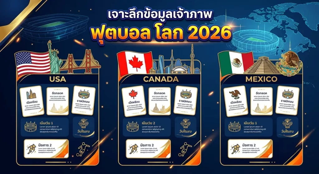 เจาะลึกข้อมูลเจ้าภาพ ฟุตบอล โลก 2026