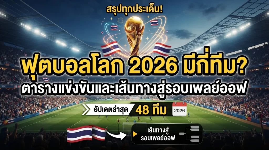 สรุปทุกประเด็น! ฟุตบอลโลก 2026 มีกี่ทีม? ตารางแข่งขันและเส้นทางสู่รอบเพลย์ออฟ