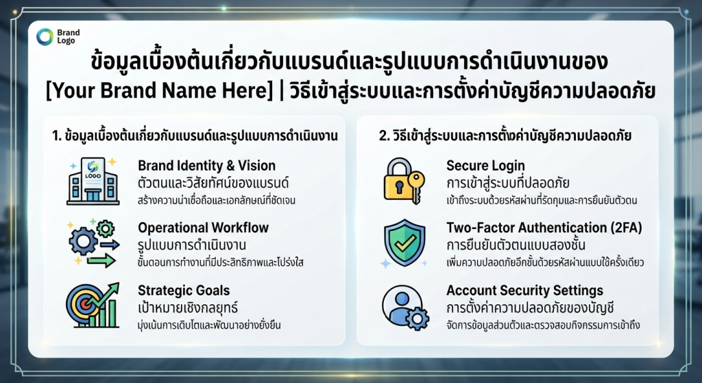 วิธีเข้าสู่ระบบและการตั้งค่าบัญชีความปลอดภัย