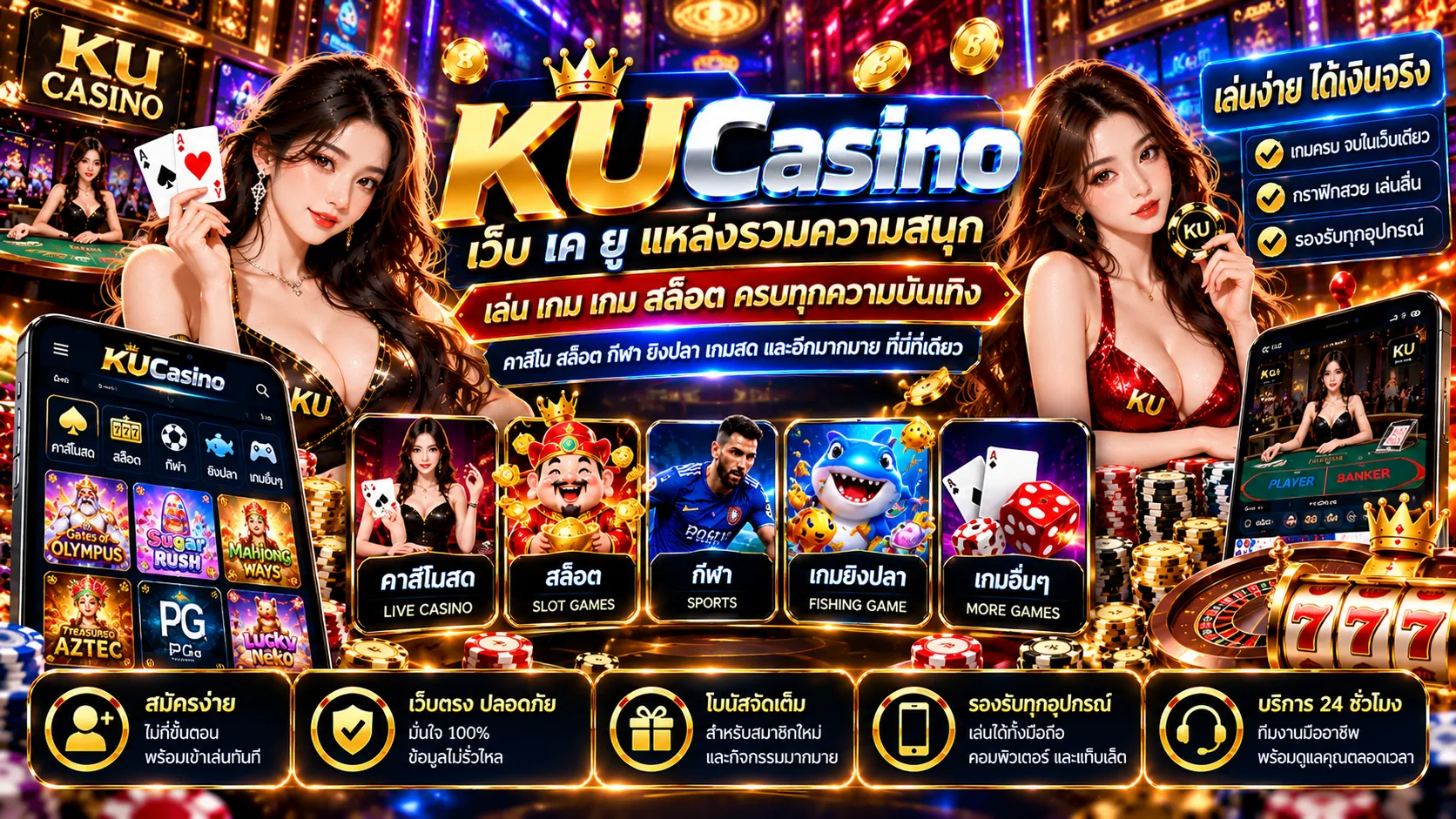 KUCasino เว็บ เค ยู แหล่งรวมความสนุก เล่น เกม เกม สล็อต